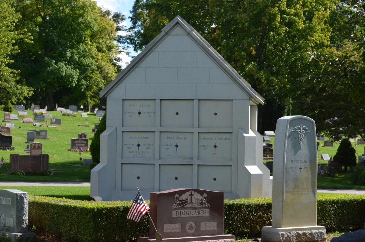 Both of Vince Dioguardi's firms, Rome Monument and Dio + Co. design and ship extremely high quality mausoleums to cemeteries all over the country