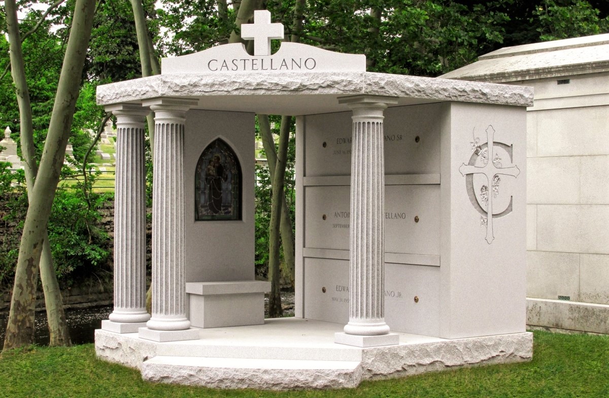 Garden or outdoor style mausoleums are open air structures without a defined walk-in interior. The crypt openings are on the outside. Garden style mausoleums start at about $200,000. March 17 2023 - Rome Monument