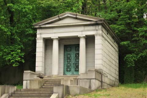 Mausoleums built in the Glendale Cemetery, for wealthy and prominent citizens of Akron during the mid 1800's through the early 1900's, feature a wide variety of architectural styles that draw upon ancient building forms