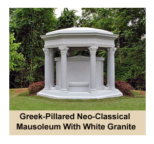 Greek-pillared Neo-Classical Style Mausoleum Built By Rome Monument