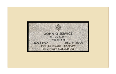 Example of a Flat Granite Grave Marker Provided At No Cost to Veterans by the United States Government