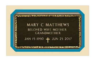Order a bronze or granite grave marker that matches the design of a veteran's grave marker or U.S. Military headstone for a veteran, spouse or dependent.