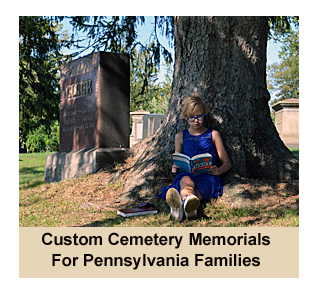 Picture Of Girl Reading A Book In Laurel Hill Cemetery in Erie, Pa