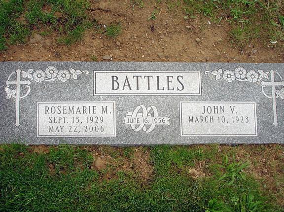 Companion Flush Headstone Designed for Battles Family | Rome Monument