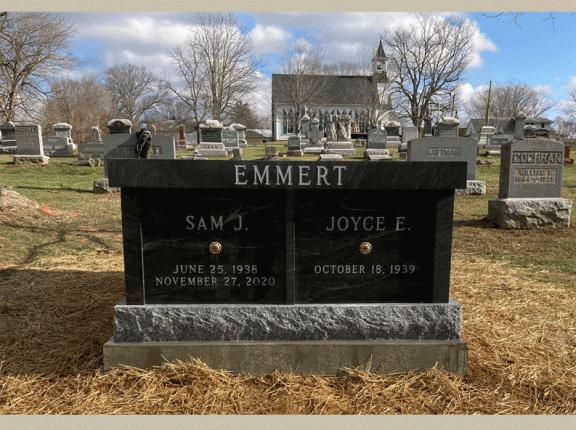 2 Person Mausoleum (2 Crypt) Designed And Constructed With Black Mist Granite By The Rome Romument Mausoleum Builders