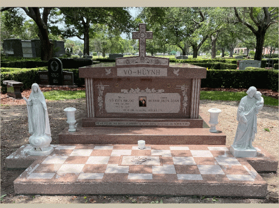 This two crypt private family mausoleum pictured above was installed by Rome Monument  at Calvary Catholic Cemetery in Clearwater Florida.