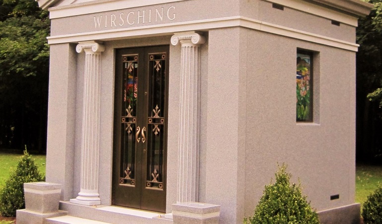 American mausoleum design styles include traditional stained glass and modern bronze doors March 31 2023 Rome Monument