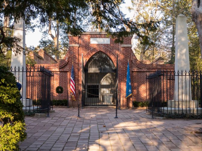 Before he died in 1799, George Washington, first president of the United States, requested burial in his original family mausoleum at his Mount Vernon estate in Virginia.