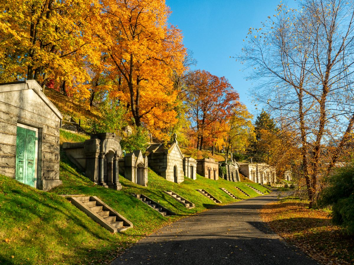 Pictured Here Are Old Tombs In The Historic Green-Wood Cemetery - Take A Tour Of Some Historic Cemetery Mausoleums In New York City At The Woodlawn Cemetery And The Green-Wood Cemetery
