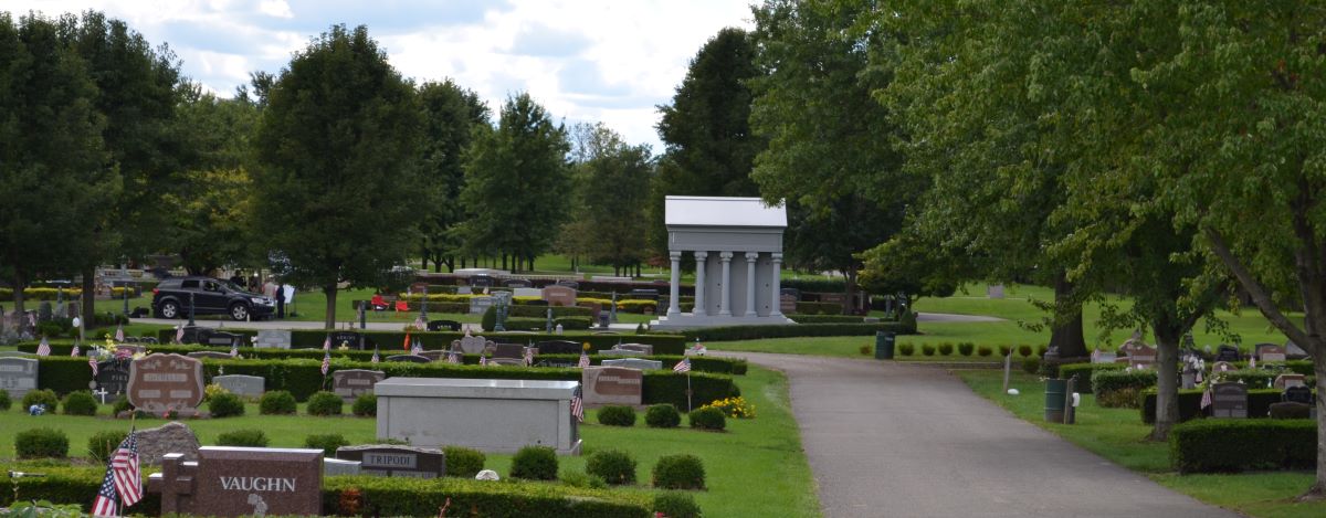 Pictured above is a single crypt private mausoleum in the foreground and a family estate mausoleum. Rome Monument installed both in the Beaver Cemetery in Pennsylvania. March 1 2023