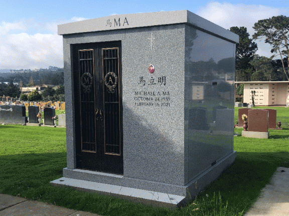 Pictured here is a 3 crypt mausoleum that Rome Monument designed, constructed and then erected in the The Italian Cemetery in Colma, CA in 2021.