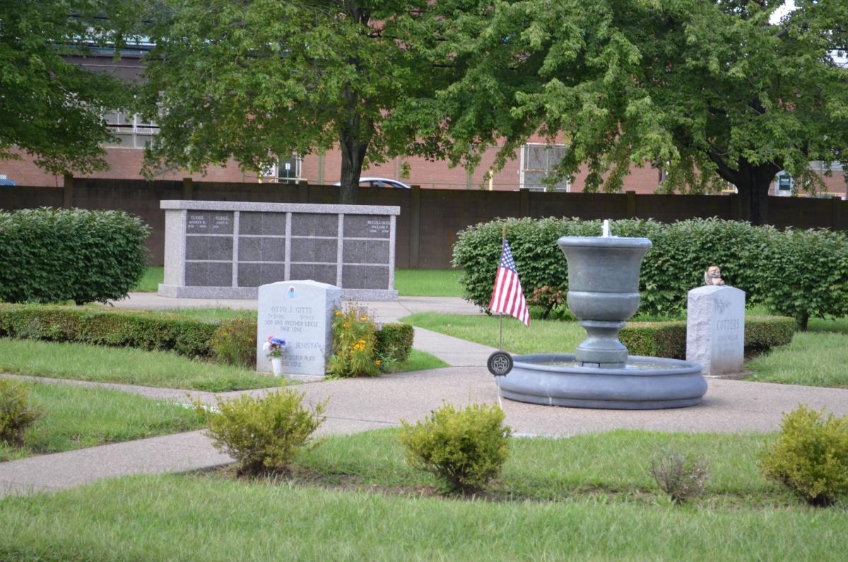 Pictured here is a public community mausoleum, in contrast to a private mausoleum, built by Rome Monument that holds the remains of deceased individuals from multiple families