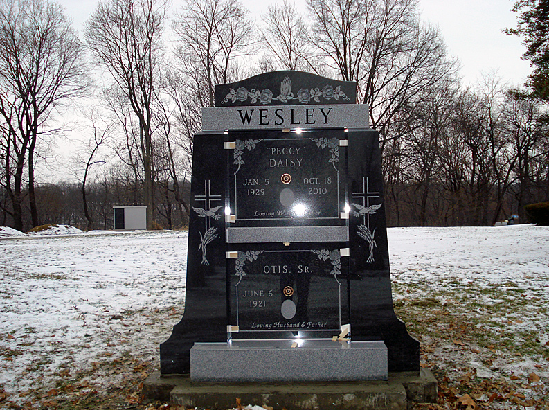 Pictured here is a two crypt mausoleum designed and built by Rome Monument for a husband and wife - January 30 2023