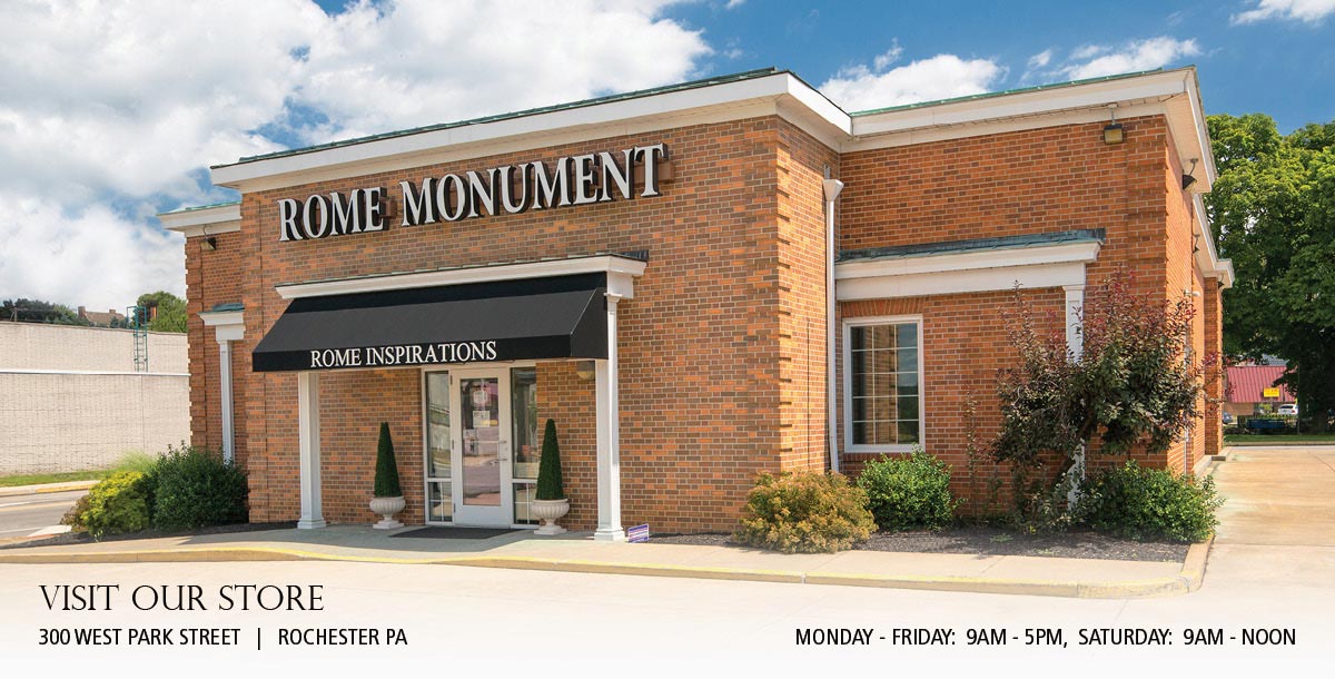 Rome Monument ships, delivers and installs custom designed cemetery monuments, granite headstones and high quality mausoleums throughout US - 02-04-23.