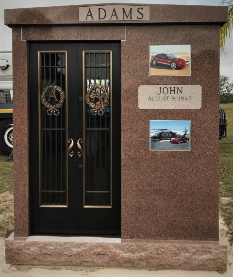 Types Of Small Private Walk-In Style Family Mausoleums With Modern Bronze Doors Commonly Seen In American Cemeteries - March 14 2023 - Rome Monument