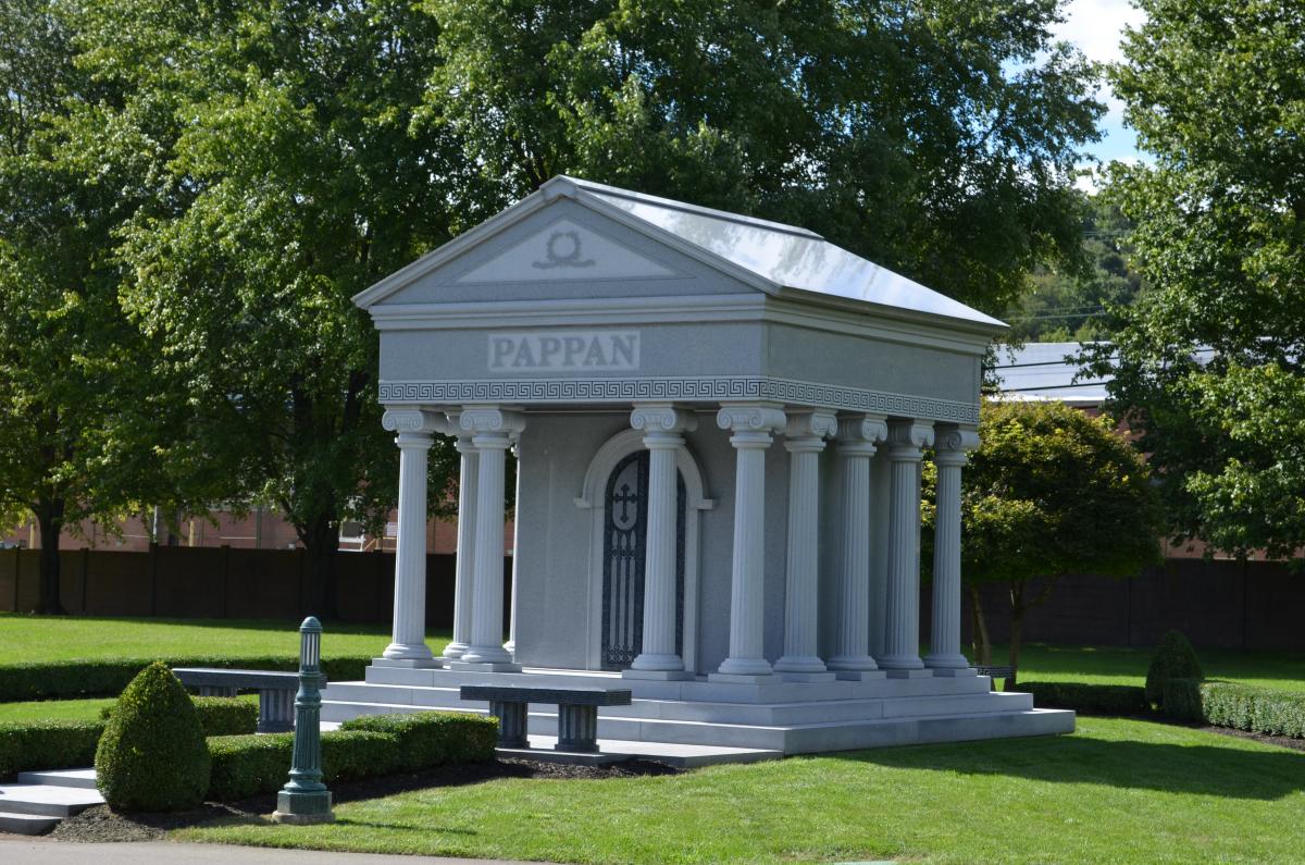Vince Dioguardi was the construction project manager in charge of building the elegant granite Greek Neoclassical mausoleum pictured here - January 12 2023