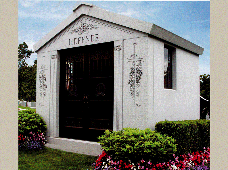 Walk-in 2 crypt mausoleums, like the one pictured below, have crypt openings on the inside of the structure - January 30 2023 - Rome Monument