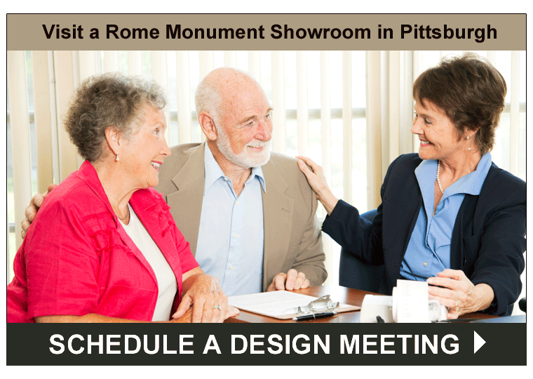 Click On The Showroom Image to Monument or Memorial Design Meeting at a Rome Monument Showroom in Pittsburgh
