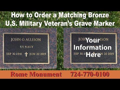 Embedded thumbnail for Matching Military Spouse Grave Markers $595+ Free Shipping [How To Order A Bronze Marker Online]
