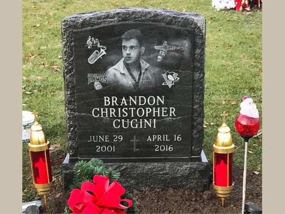 Artistic Catholic Rustic Single Headstone | Rome Monument