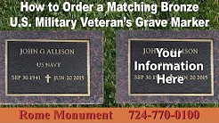 How to Order a Matching Bronze U.S. Military Veteran's Grave Marker for Spouses