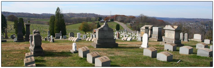 Вид на пригород Питтсбурга с кладбища